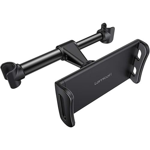 Lamicall Car Headrest Mount, Tablet Headrest Holder - Stand Cradle Compatible with iPad Pro Air Mini, Galaxy Tabs, Other 4.7-10.5" Cellphones and Tablets - Black