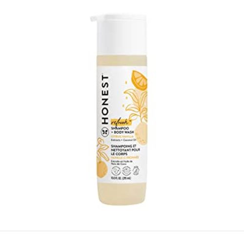 The Honest Company 2-in-1 Cleansing Shampoo + Body Wash | Gentle for Baby | Naturally Derived, Tear-free, Hypoallergenic | Citrus Vanilla Refresh, 10 fl oz
