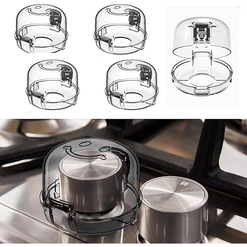 Stove Knob Covers for Child Safety, Gas Stove Knob Covers Large,Transparent Design, 5 Pack, Kitchen Safety Guards for Kids, Baby, Toddler, Clear Oven and Gas Knob Cover