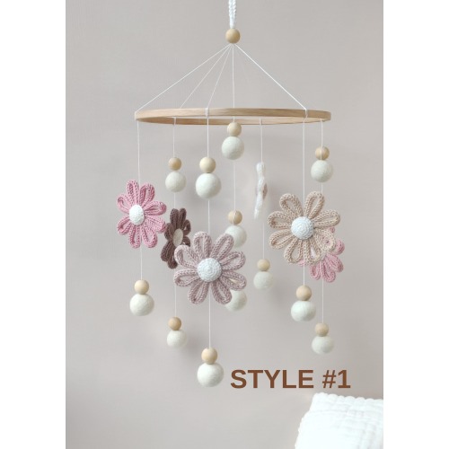 Baby mobile, Flower baby mobile, Baby girl mobile, Baby girl nursery, Daisy nursery, Minimalist baby mobile, You are my sunshine, Mobile