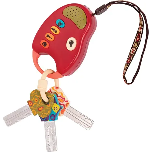 B. toys- FunKeys- Pretend Play- Toy Keys For Toddlers and Babies, Red- 10 Months +