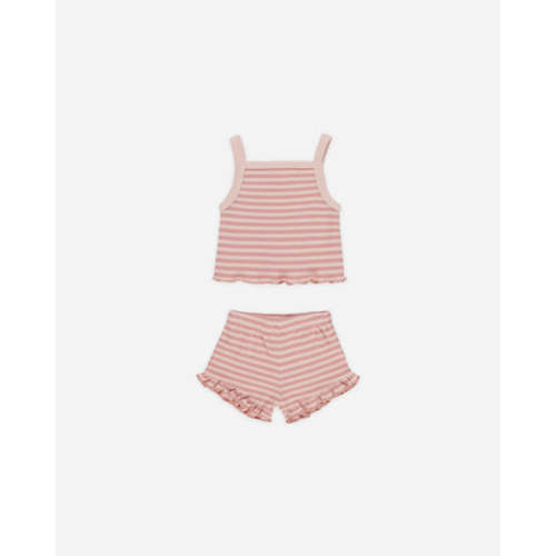 Evie Tank + Shortie Set || Pink Stripe