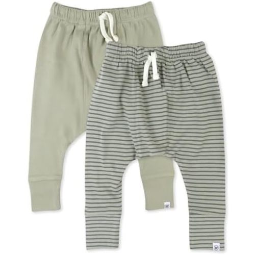 HonestBaby Multipack Honest Pants Joggers Pull on 100% Organic Cotton for Infant Baby and Toddler, Boys, Girls, Unisex