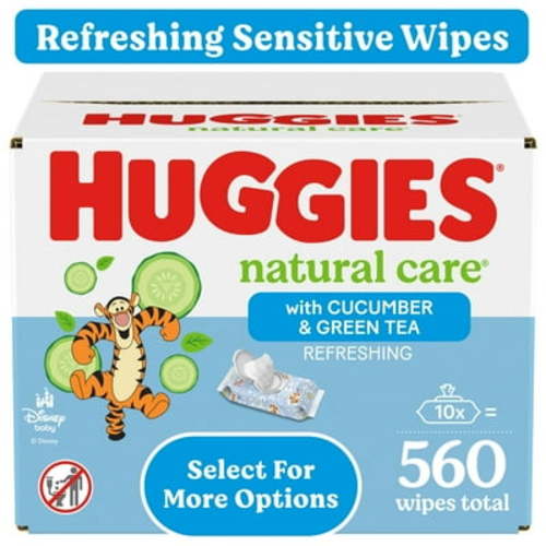 Huggies Natural Care Refreshing Baby Wipes, Scented, 10 Pack, 560 Total Ct (Select for More)