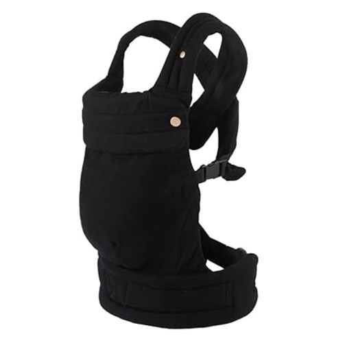 Ergonomic Baby Carrier Newborn to Toddler, Lightweight & Breathable Cotton Infant Carrier for Hands Free Comfort (Black)