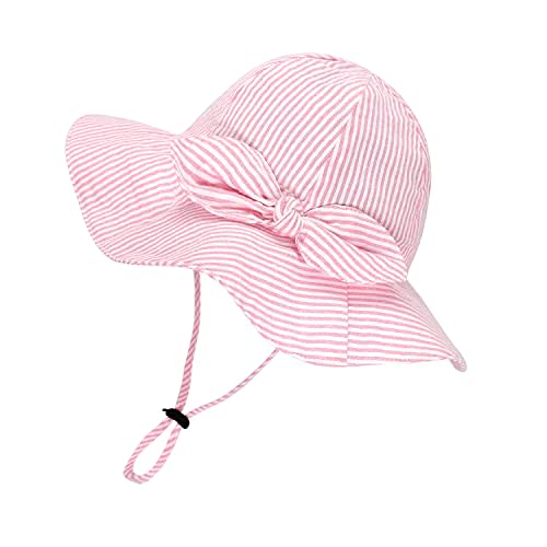 jerague Toddler Kids Baby Girl Breathable Sun Hat Cotton Foldable 50+ SPF Protective