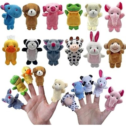 12 PCS Finger Puppets Set Mini Stuffed Animals Finger Puppet for Storytelling Playing Teaching Shows Playtime Schools Birthday Party Favor Supplies