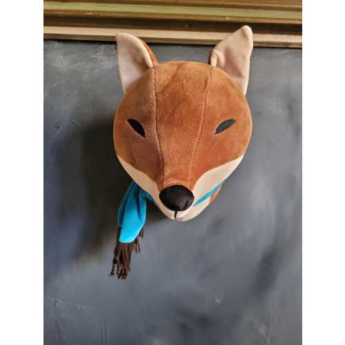 Piper Kids Wall Decor Fox Brown Stuffed Animal Plush Head 10"x10"x14" Nursery