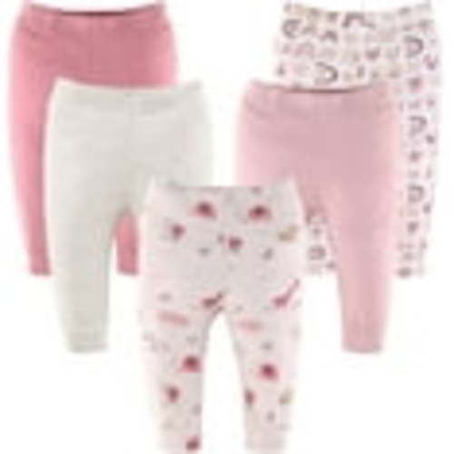 The Peanutshell Baby Girl Pants, 5-Pack, Rainbow Safari