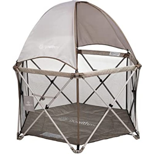 Baby Delight Go with Me Eclipse Deluxe Portable Playard | Playpen | Sun Canopy | Indoor and Outdoor | Ultra Padded Nylon Floor | Sandstone