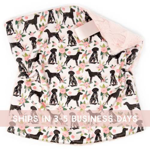 Lovey: Pink Floral German Shorthaired Pointer. GSP Lovey. German Shorthaired Pointer Lovey. Dog Lovey. Baby Lovey. Baby Gift. PYO.