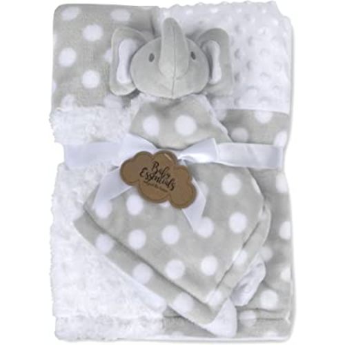 Baby Blanket with Matching Stuffed Animal Lovey for Baby Boys and Girls Baby Stuffed Animal with Blanket (Grey Elephant Set)
