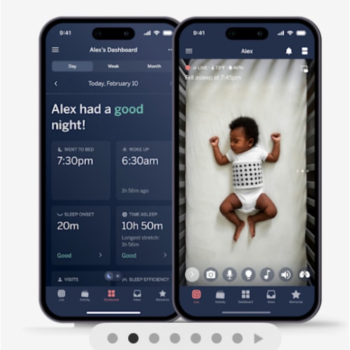 Nanit Pro Smart Baby Monitor & Wall Mount – 1080p Secure Wi-Fi Video Camera, Sensor-Free Sleep & Breathing Motion Tracker, 2-Way Audio, Sound & Motion Alerts, Night Vision, and Breathing Band - White