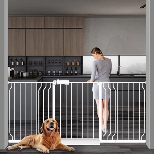FairyBaby Extra Wide White 62.2 - 71.7 Baby Gate, Easy Install Extra Security