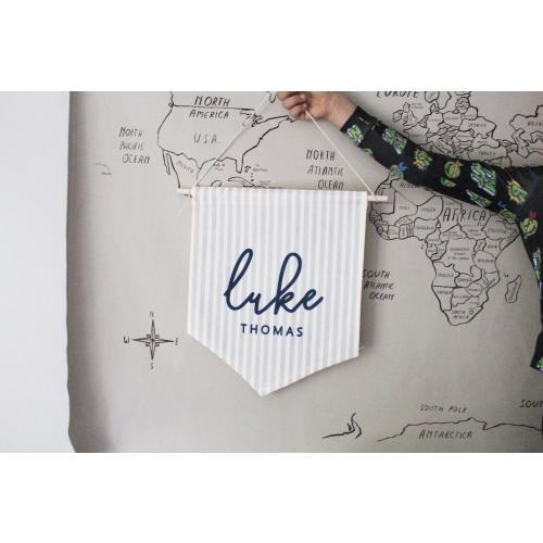 Personalized Striped Canvas Name Banner: Nursery Decor