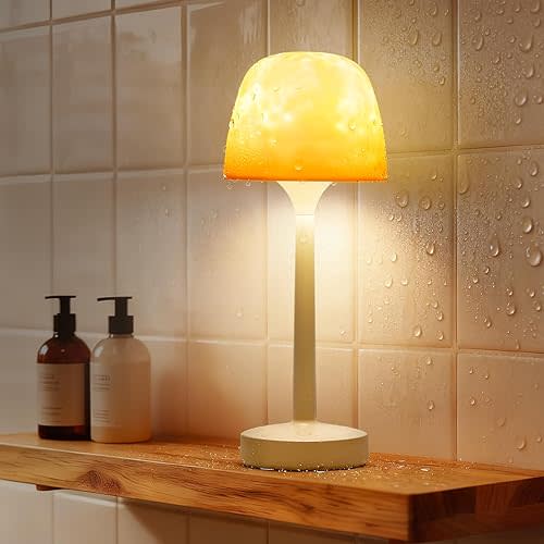 Rechargeable Shower Lamp Waterproof for Inside Shower-Bathroom Lamp Color Changing Ocean Wave Projector Light Water Proof,Shower Lighting Led Water Ripple Lights Ocean Lamps Bath Tub Relaxing