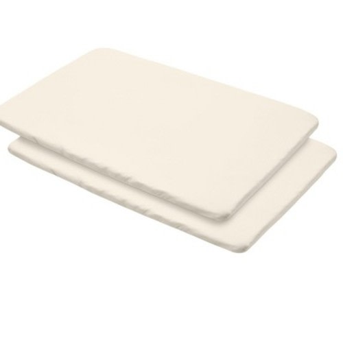 BreathableBaby All-in-One Fitted Sheet & Waterproof Cover for 39" x 27" Play Yard Mattress (2-Pack), Color: Ecru