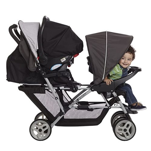 Graco DuoGlider Double Stroller | Lightweight Double Stroller with Tandem Seating, Glacier