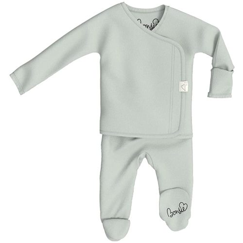 Bonsie Skin to Skin Babywear Footie - Green Baby Footed Bodysuit - Avocado