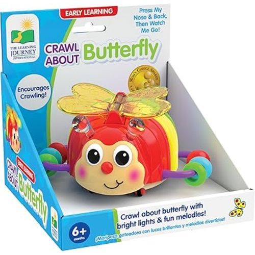 The Learning Journey Early Learning – Crawl About Butterfly Musical Crawling Aid – Baby Toys & Gifts for Boys & Girls Ages 6+ Months, Multi