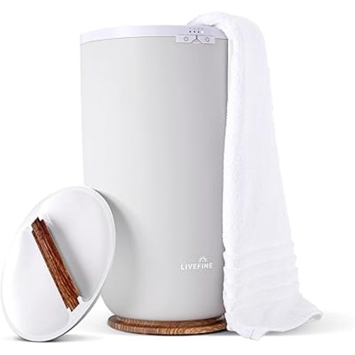 Live Fine Towel Warmer | Large Bucket Style Luxury Heater, Adjustable Timer, Auto Shut-Off | Fits Up to Two 40” x 70” Oversized Towels