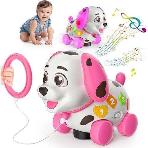 Musical Puppy Toys for 1 Year Old Boy Girl, Crawling & Walking Baby Toy 6-9-12-18 Month, Bilingual Toys for 1 Year Old Girl Gifts, Birthday Gift for 1 Year Old, Infant Toy for 7 8 10 Month Old
