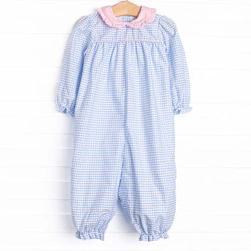 Windowpane Whimsy Romper, Pink and Blue – Stitchy Fish