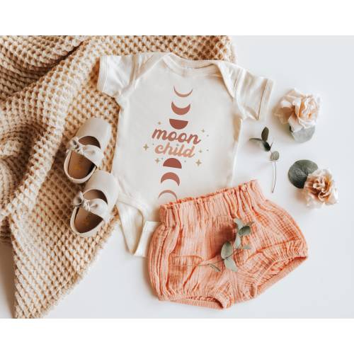 Infant Boho Bodysuits, Baby Boho Clothing, Cute Toddler Bodysuits, Hippie Kids Shirts, Moon Child, Hippie Baby Clothing, Hippie Baby Showers