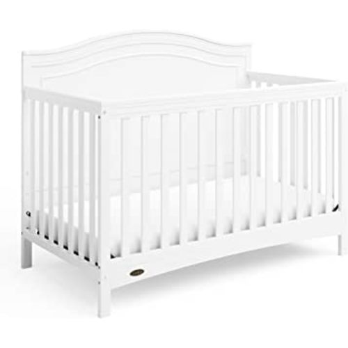 Graco Paris 4-in-1 Convertible Crib (White) – GREENGUARD Gold Certified, Converts to Toddler Bed and Daybed, Fits Standard Full-Size Crib Mattress, Adjustable Mattress Support Base