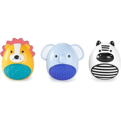 Skip Hop Baby Toy Maracas Jungle Beats Egg Shaker Musical Toy 3-Piece Set