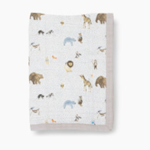 Little Unicorn Cotton Muslin Baby Receiving Quilt - Party Animals
