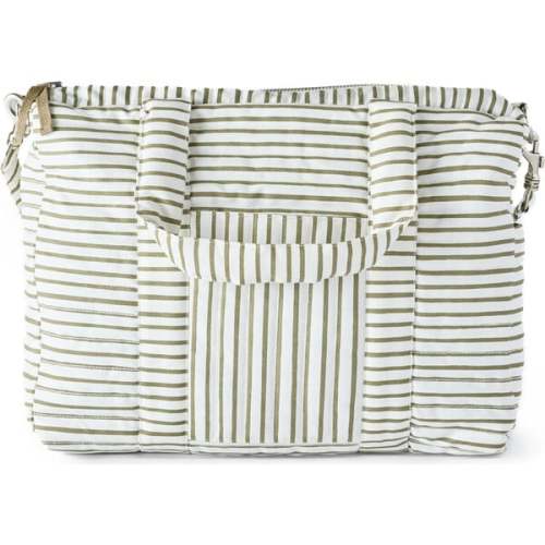Stripes Away Diaper Bag, Olive - Pehr | Maisonette
