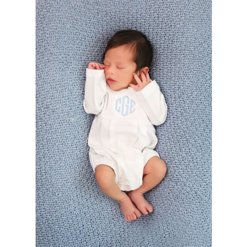 Baby boy coming home outfit, monogrammed bubble, photo outfit, long sleeve bubble, pima cotton, baby boy collar outfit, preemie outfit