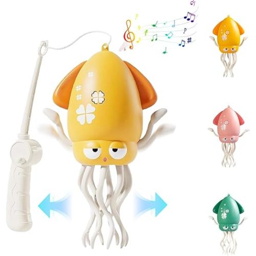 Magic Dancing Octopus Toy, Crazy 8-Leg Auto-Dance Octopus Toy, Crawling Dancing Automatic Obstacle Sensor Toys, Rechargeable Magic Dancing Music Squid, Funny Squid for Office Desk Decor(Orange)