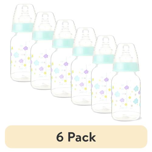 (6 pack) Parent's Choice Standard Neck Baby Bottle, 5 fl oz, Newborn 0 Month & Up, Multicolor, Unisex