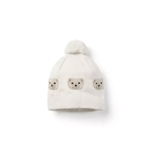 Baby Cream And Sugar Baby Bear Pom Beanie by Janie and Jack
