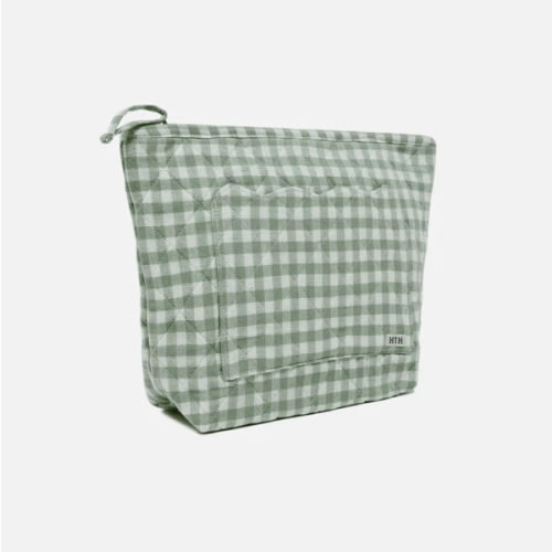 MINI GINGHAM - Sage Quilted Pouch Large – Heather Taylor Home