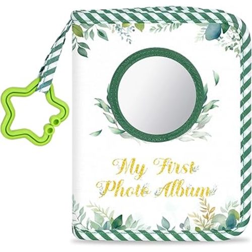 Baby's My First Family Album Soft Photo Cloth Book Eucalyptus My First Book of Photos Baby Memory Album Gift Holds 4x6 Pictures for Babies Newborn Toddler & Kids Baby Shower
