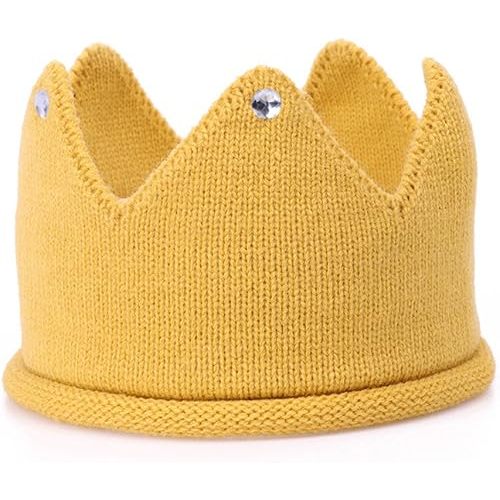 Baby Crown Hat Boys Girls Knit Headband Birthday Party Ear Warm Crochet Beanie for Toddler Child PTK20