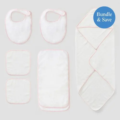Baby Shower Bundle (7 pieces), Pink Gingham