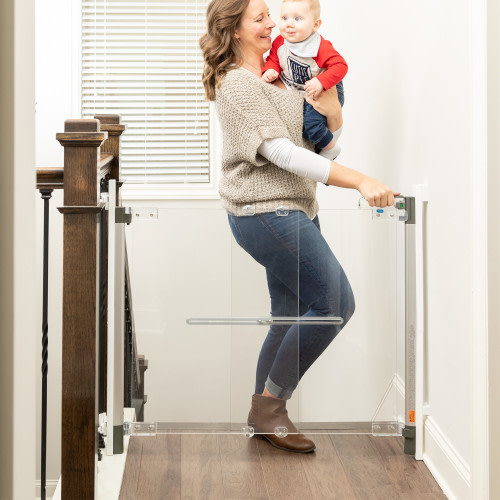 Qdos Crystal Clear Acrylic Gate - Hardware Mount - White