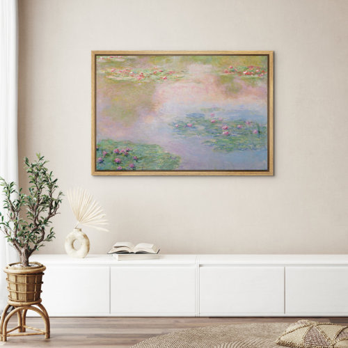 wall26 Framed Canvas Wall Art Print - Vintage Water Lilies Artwork Living Room Modern Farmhouse Decor | Wayfair