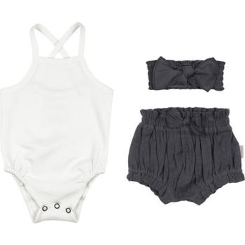 Organic Cotton Bodysuit, Bloomers & Headband Set