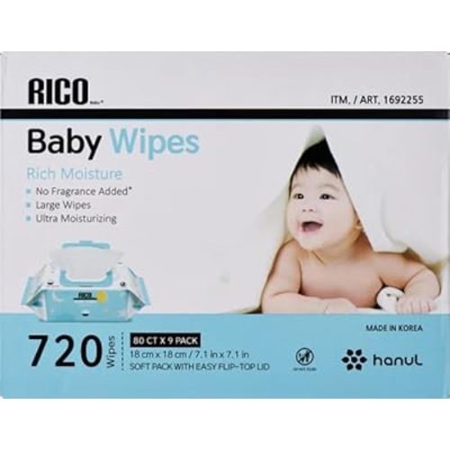 BabyRico Baby Wipes, 720 Count