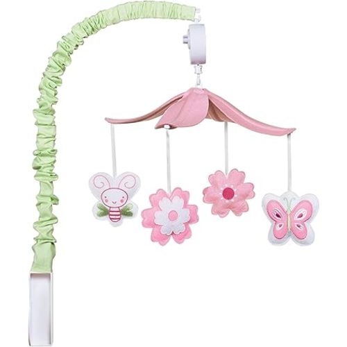Floral Crib Mobile - Flower Baby Mobile for Crib - Musical Crib Mobile - Fun Whimsical Musical Mobile for Cribs - Rotating Nursery Mobile for Crib - Baby Crib Mobile for Boys and Girls