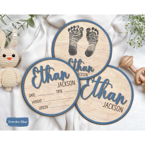 Baby Announcement Sign, Baby Boy Girl Birth Stats Sign, Birth Announcement Gift, Custom Newborn Stats, Baby Name Sign, Hospital Name Sign