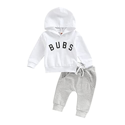 VISGOGO Toddler Baby Boy Fall Winter Clothes Set Letter Printed Long Sleeve Sweatshirt Tops + Pants 2Pcs Outfits