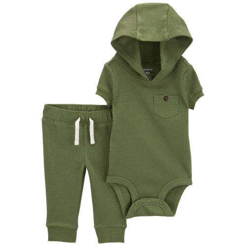 Baby 2-Piece Hooded Thermal Bodysuit Pant Set - Carter's | Carter's