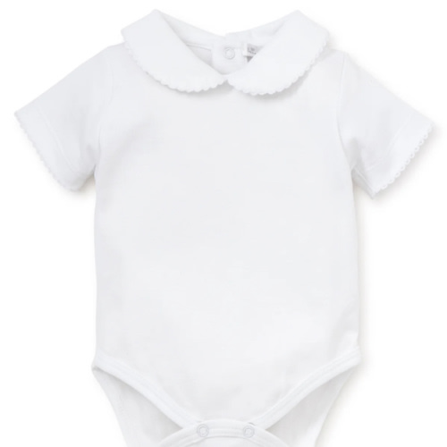 White Kissy Basics Collar Bodysuit 6M