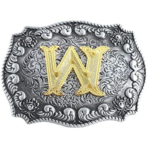 HUABOLA CALYN Belt Buckle Men, Western Cowboy Rodeo Small Alphabet Letter ABCDMRJ to Z Initial Belt Buckles for Women
